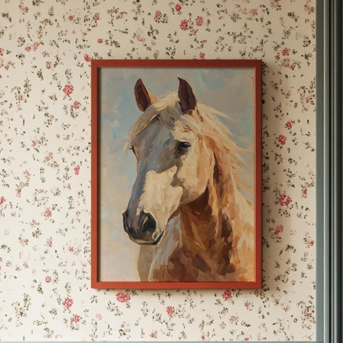 Golden Palomino Horse Portrait Art Print