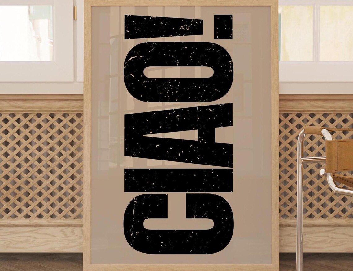 Ciao Retro Style Italian Quote Typography Poster