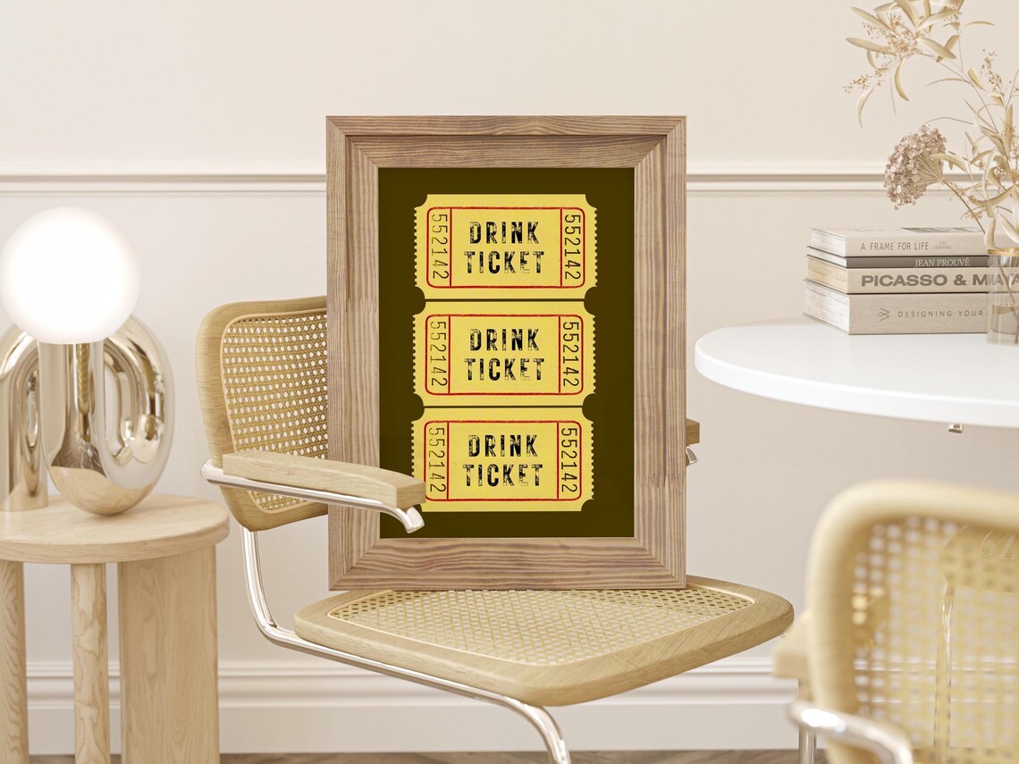 Good Times Ticket Retro Bar Cart Decor Print - Image 3