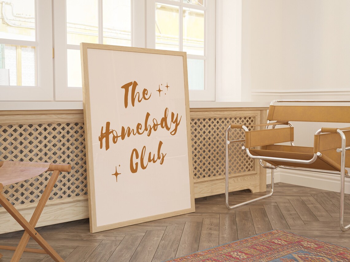 The Homebody Club Typography Poster, Dorm Decor - Image 3