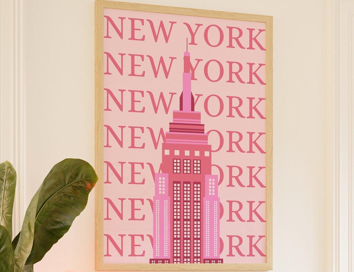 New York City Travel Poster, Cute Trendy Print