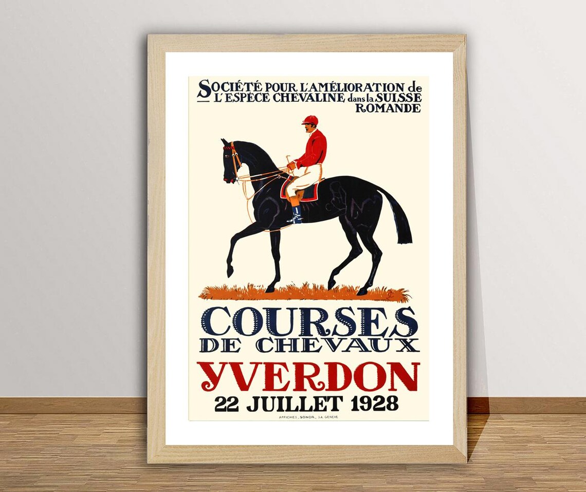 Courses De Chevaux Yverdon Vintage Sport Poster