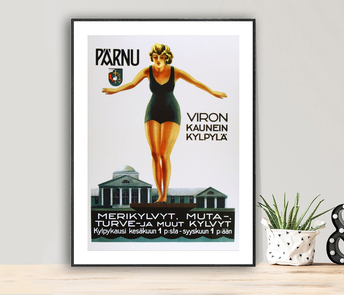 Parnu, Estonia Vintage Travel Poster Art Print