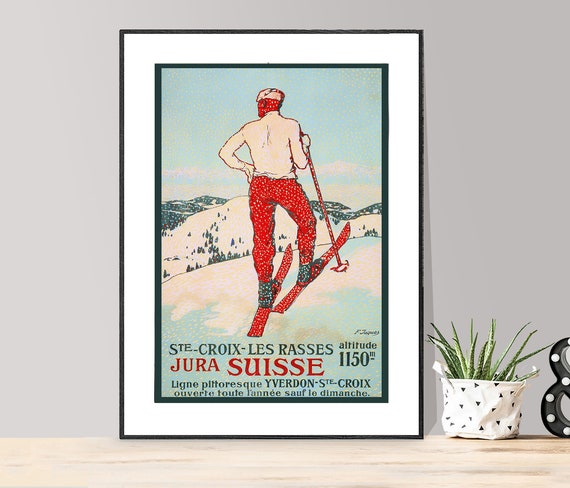 Ste Croix Les Rasses Jura Suisse Vintage Travel Poster Poster Paper Or Print Gift Idea Wall Decor