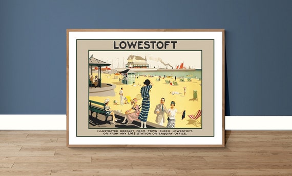 Lowestoft England Vintage Travel Poster Poster Paper Or Print Gift Idea Wall Decor
