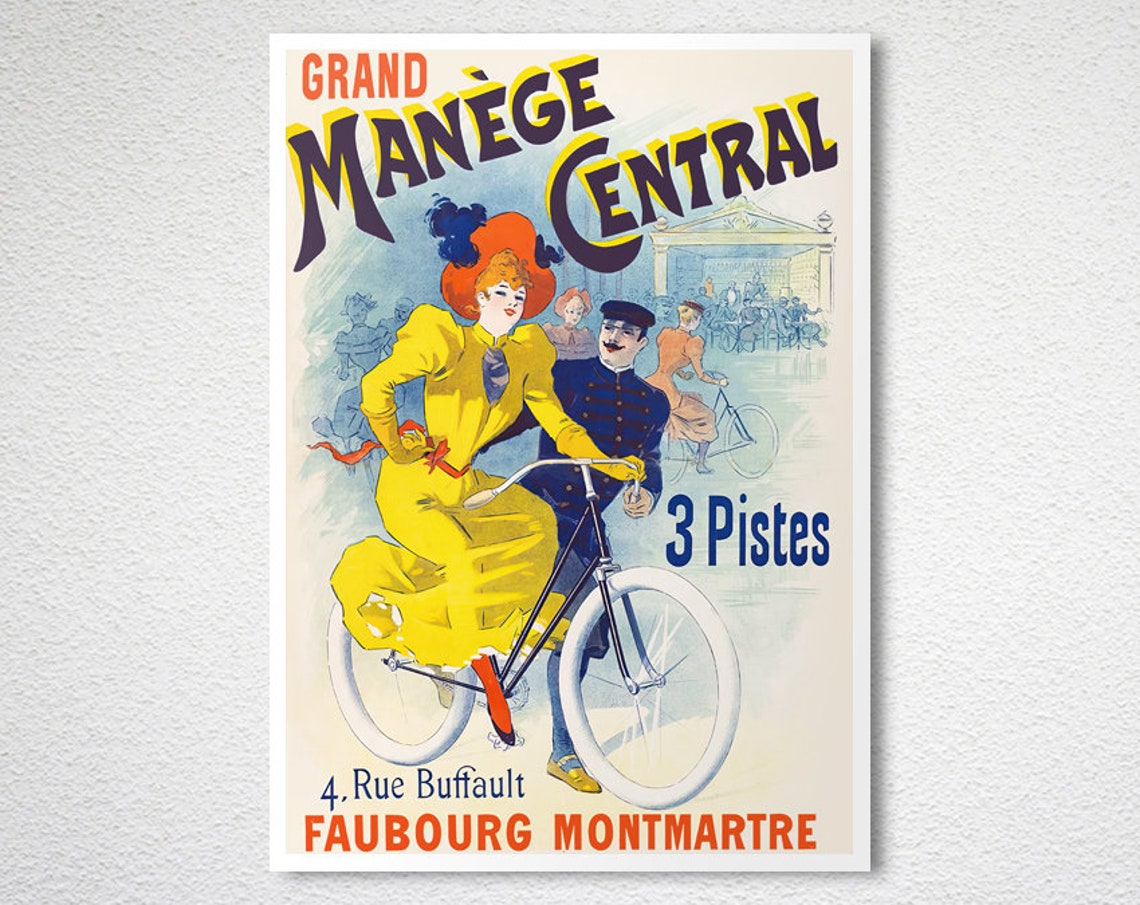 Grand Manege Central 3 Pistes Paris Montmartre Cycling Art Print - Image 2