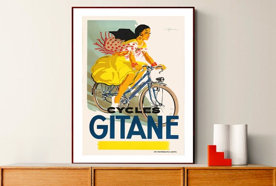 Cycles Gitane Vintage Bicycle Poster Retro Artwork Sport Poster Gift Idea Wall Decor