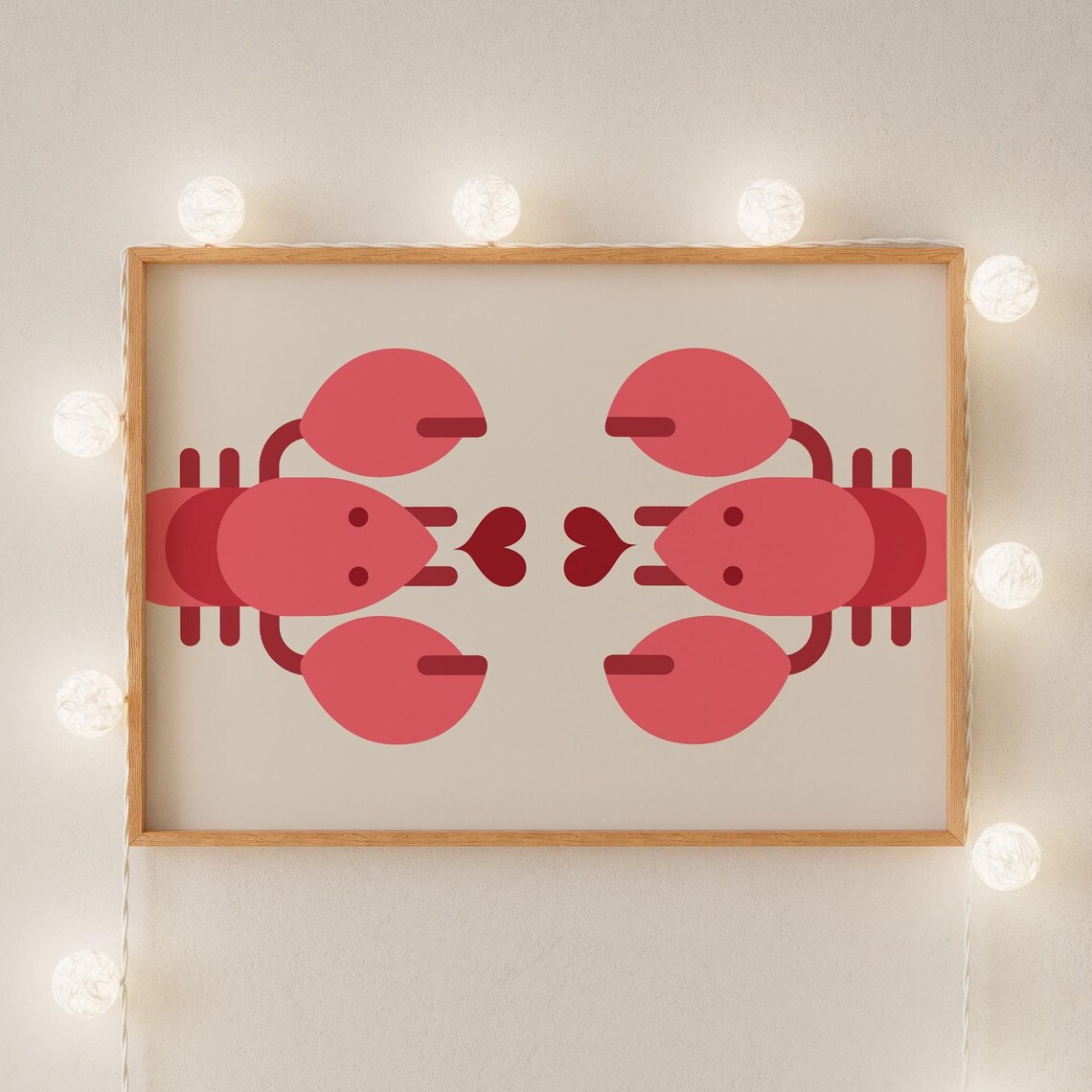 Cute My Lobster Valentines Day Red Lobster Couple Heart Poster