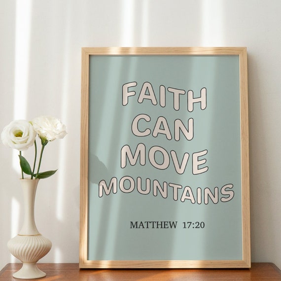 Retro Christian Wall Print Faith Print Christian Poster Bible Verse Wall Decor Large Art Christian Gift Matthew