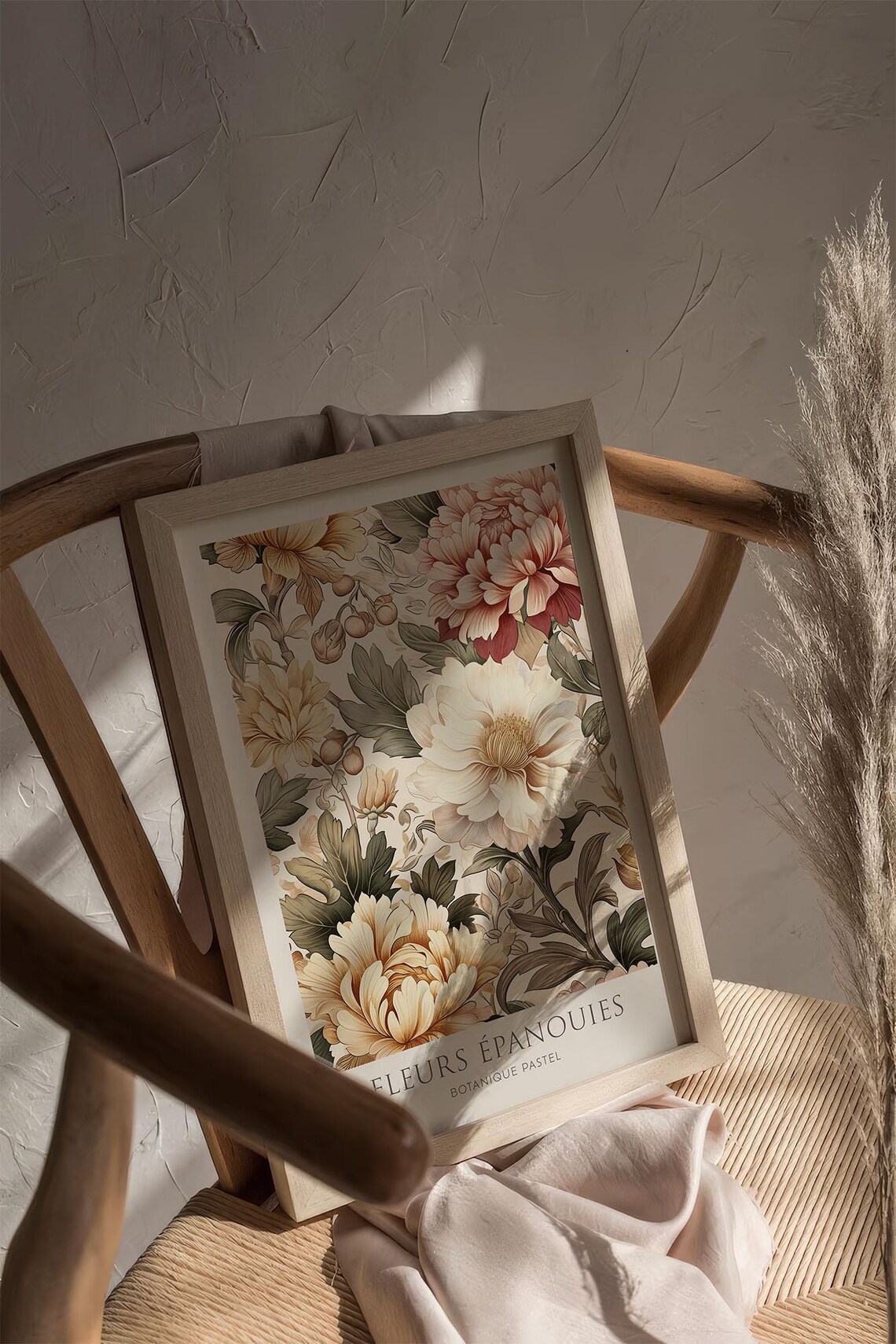 Vintage Flower Poster, Abstract Botanical Motif - Image 2