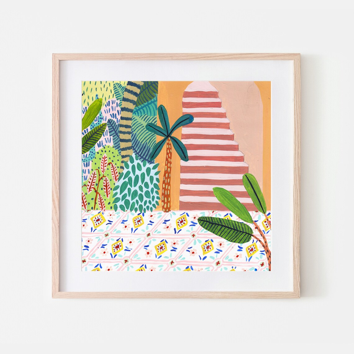 Jungle Staircase Moroccan Botanical Art Print
