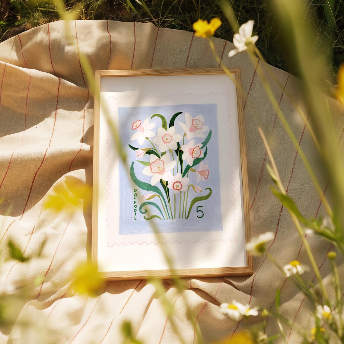Daffodil Botanical Vintage Floral Art Print - Image 4