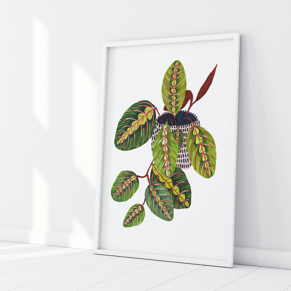 Prayer Plant Botanical Illustration, Bathroom Wall Decor - Image 2