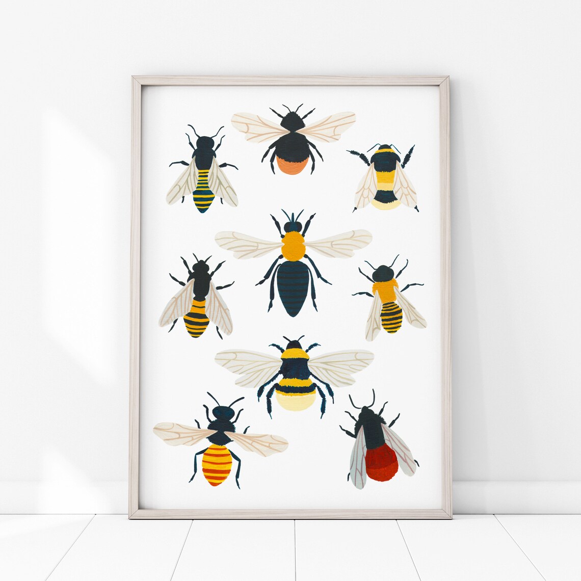 British Bee Species Art Print, Bumblebee Nursery Decor - Image 4