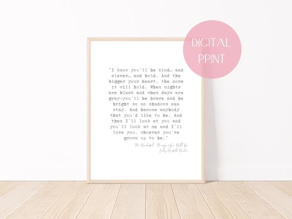 The Wonderful Things You Will Be Nursery Baby Shower Quote Poster