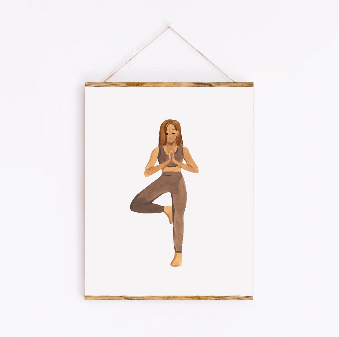 Woman Yoga Art Print, Minimalist Wellness Decor - Image 3