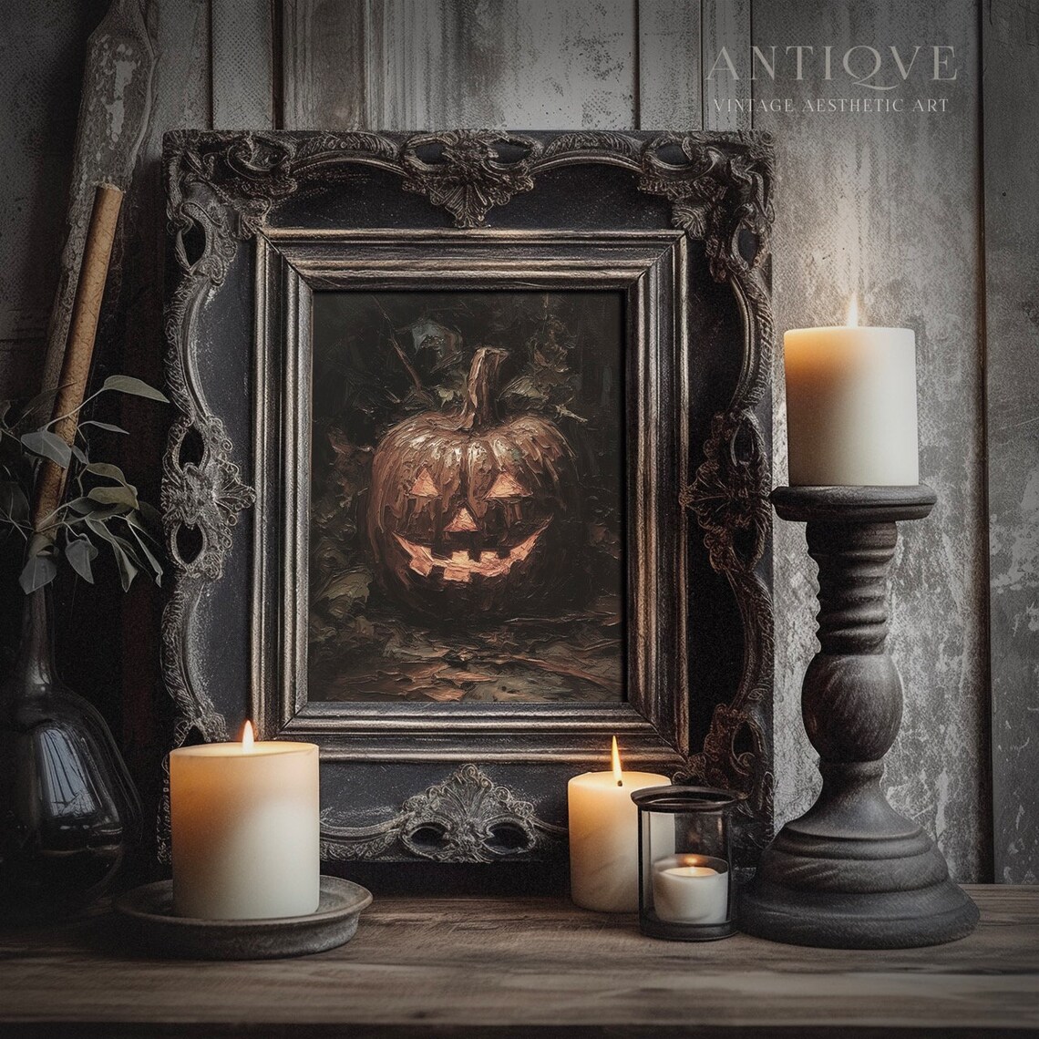 Spooky Pumpkin Halloween Art Print, Jack O' Lantern - Image 4