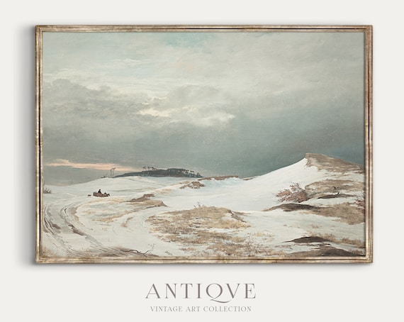 Winter Landscape, Snowy Path With Horses