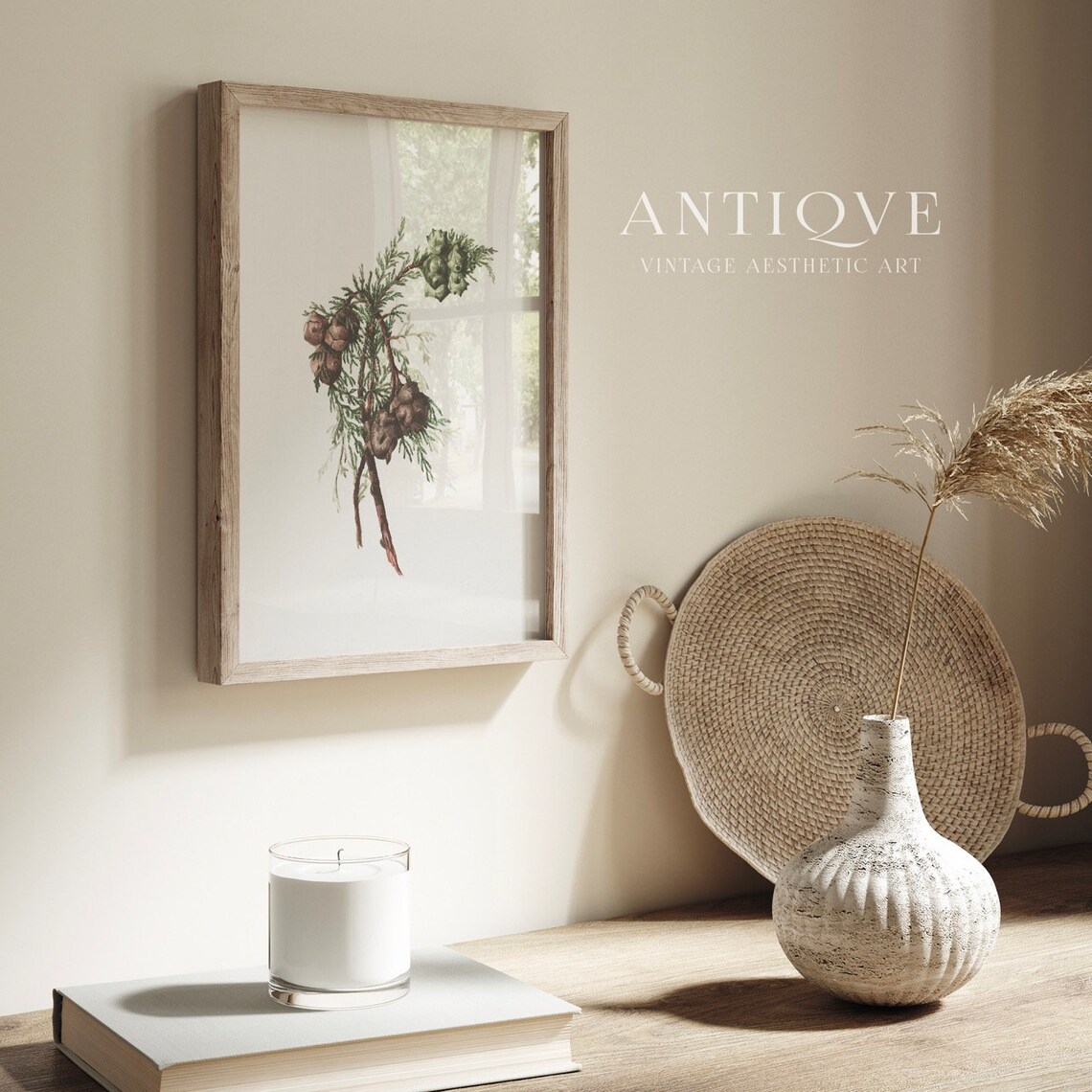 Winter Branch Christmas Botanical Art Print - Image 3