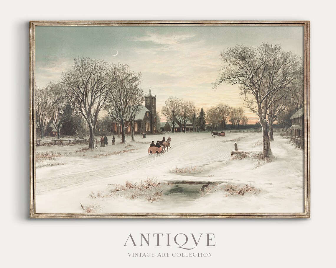 Winter Snowy Christmas Decor Art Print