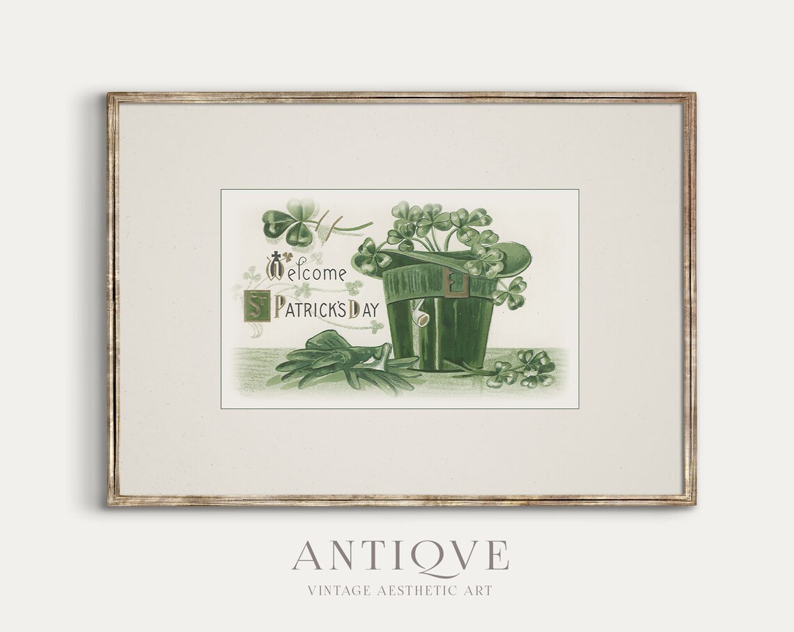 Vintage St Patricks Day Irish Hat Art Print - Image 3