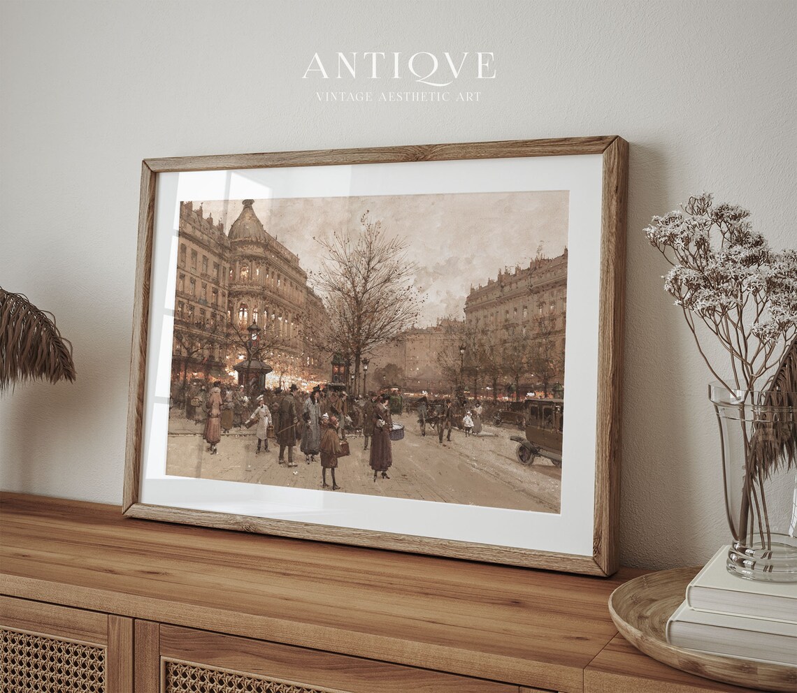 French Fall Painting, Vintage Autumn City Art Print - Image 4