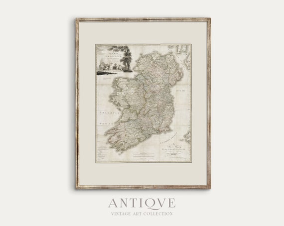 Vintage Map Of Ireland - Travel Poster