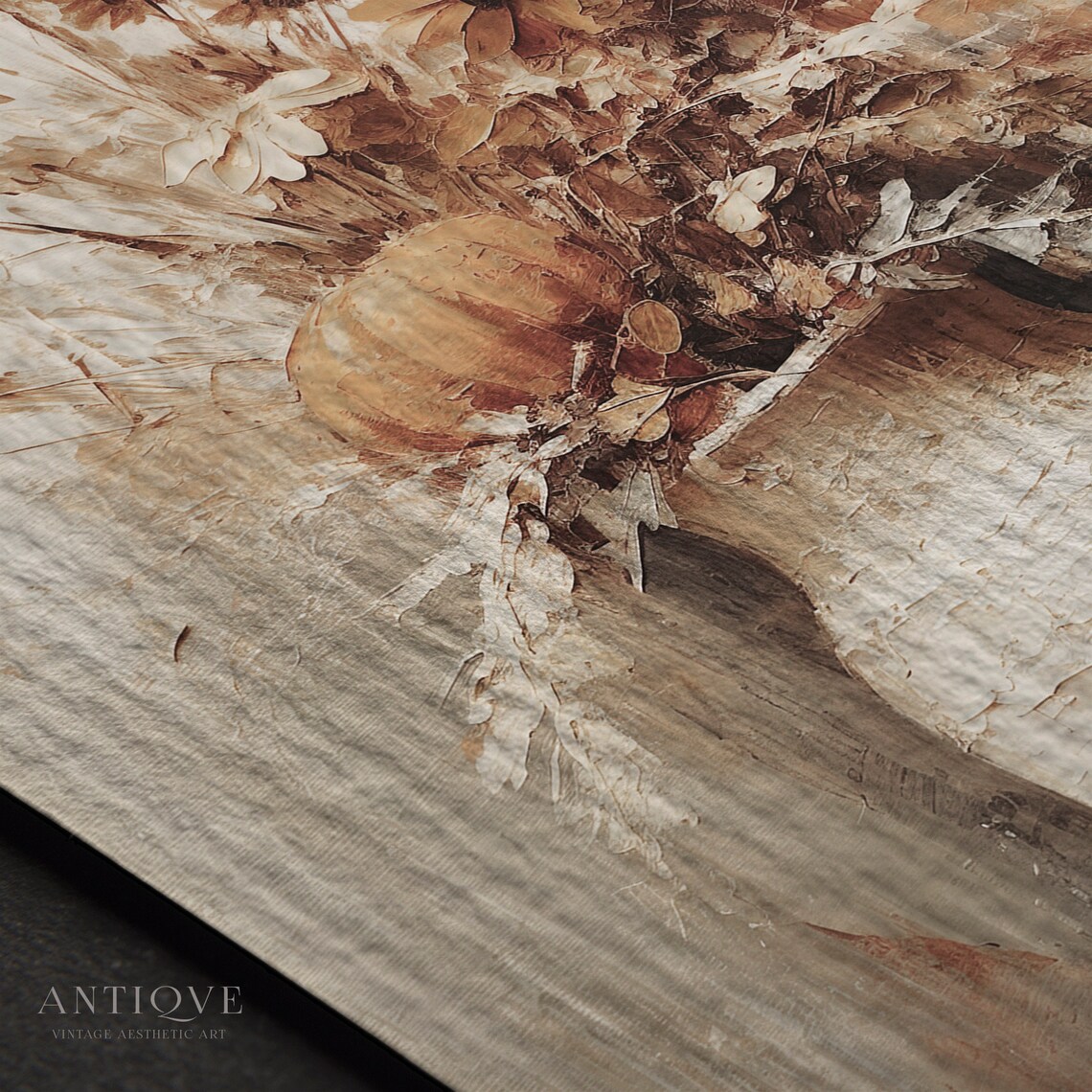 Autumn Flowers in Vase, Still Life Art Print - Image 3