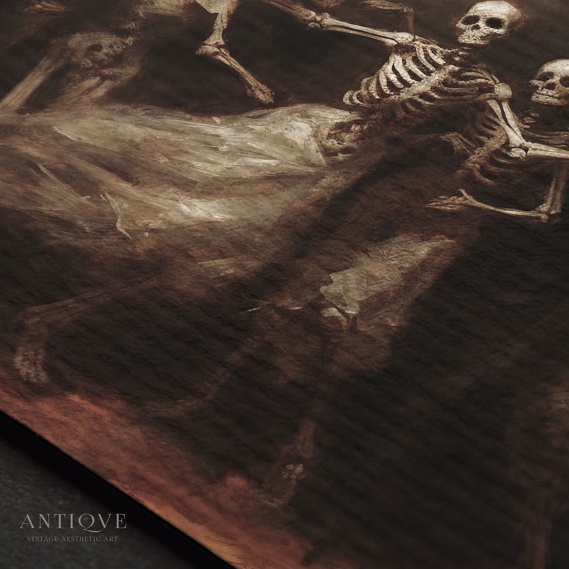 Skeletons Partying Dance of the Dead Halloween Art Print - Image 3