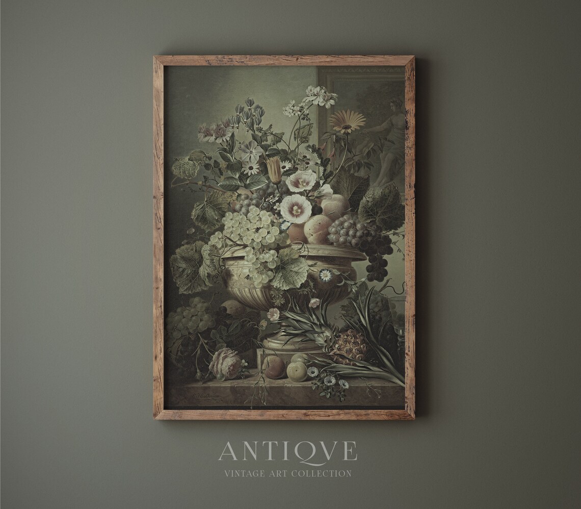 Floral Oil Painting Vintage Botanical Art Print - Image 3