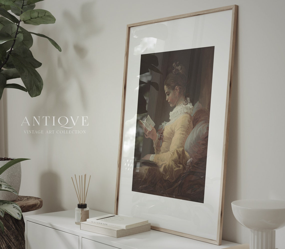 Antique Woman Reading Vintage Art Print - Image 4
