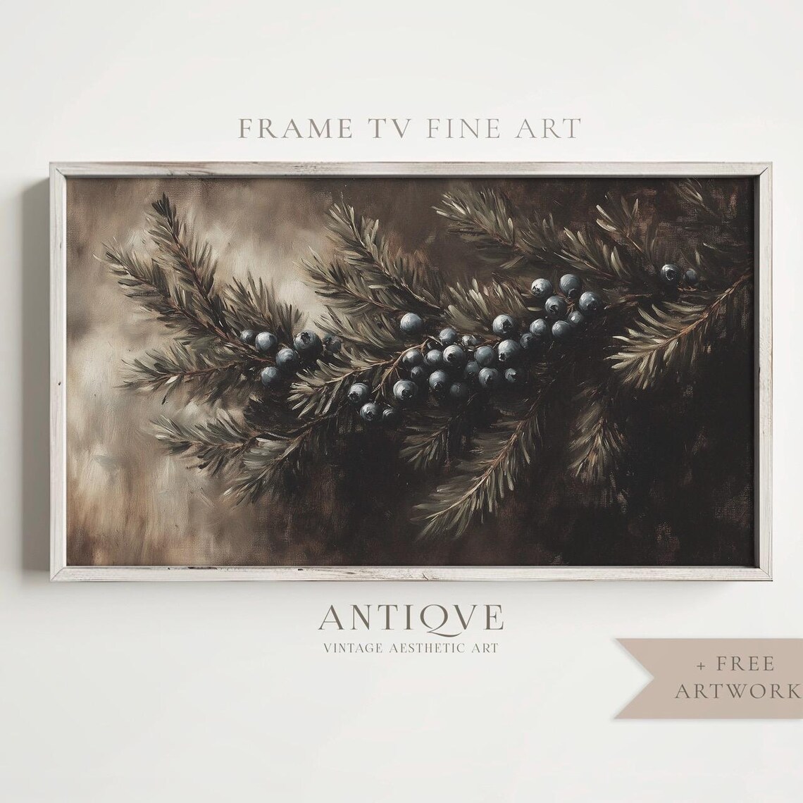 Berries On Winter Branch, Rustic Holiday Decor