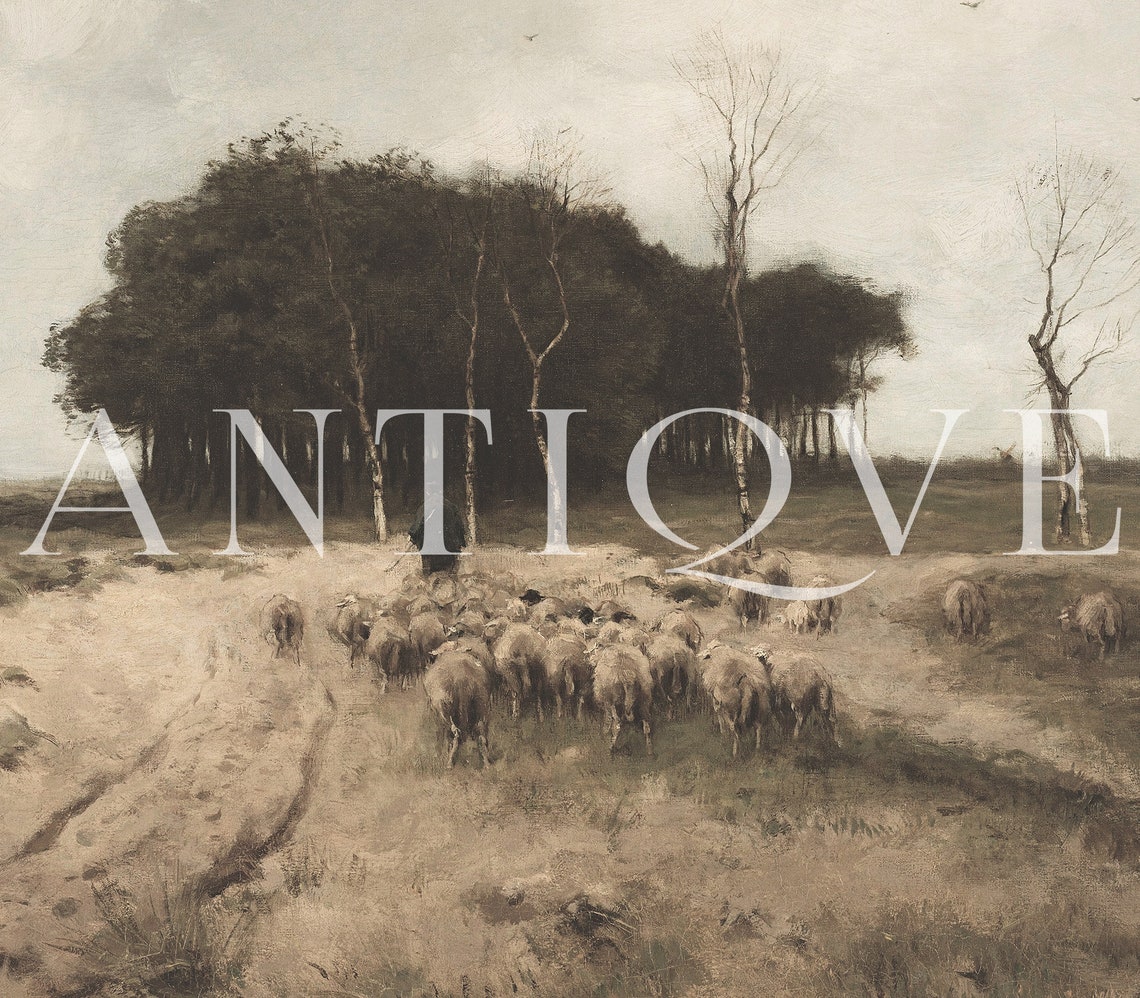 Landscape With Sheep, Farmhouse Cattle Painting - Image 2