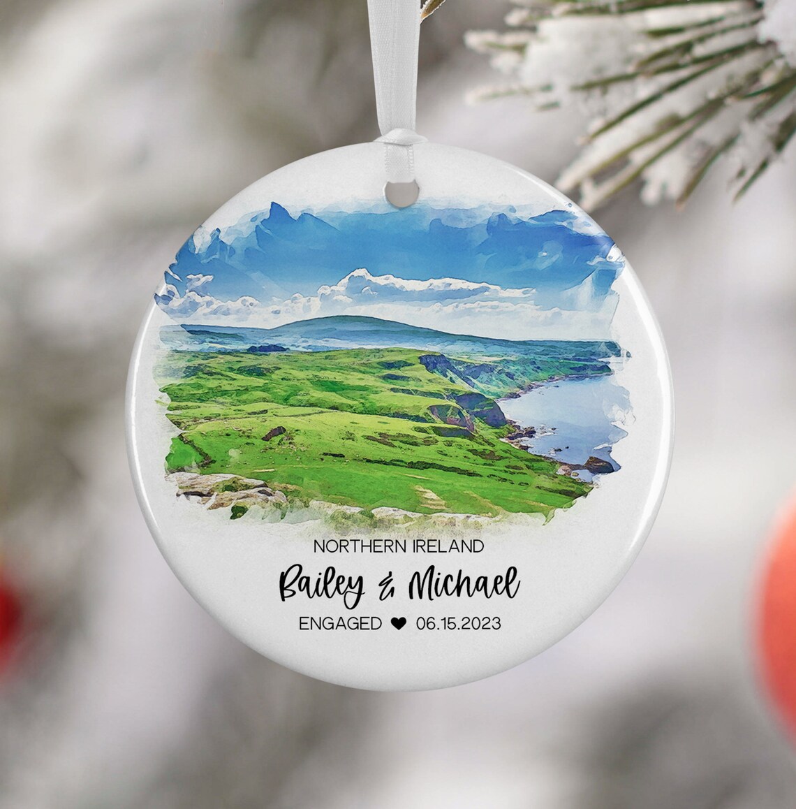 Northern Ireland Watercolor Travel Gift Art Print