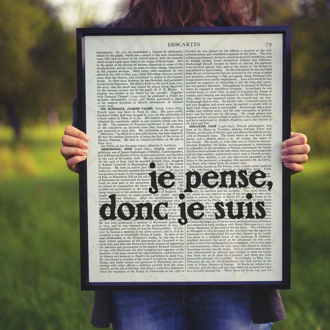 Rene Descartes Je Pense Donc Je Suis Vintage Dictionary Book Page Poster - Image 4