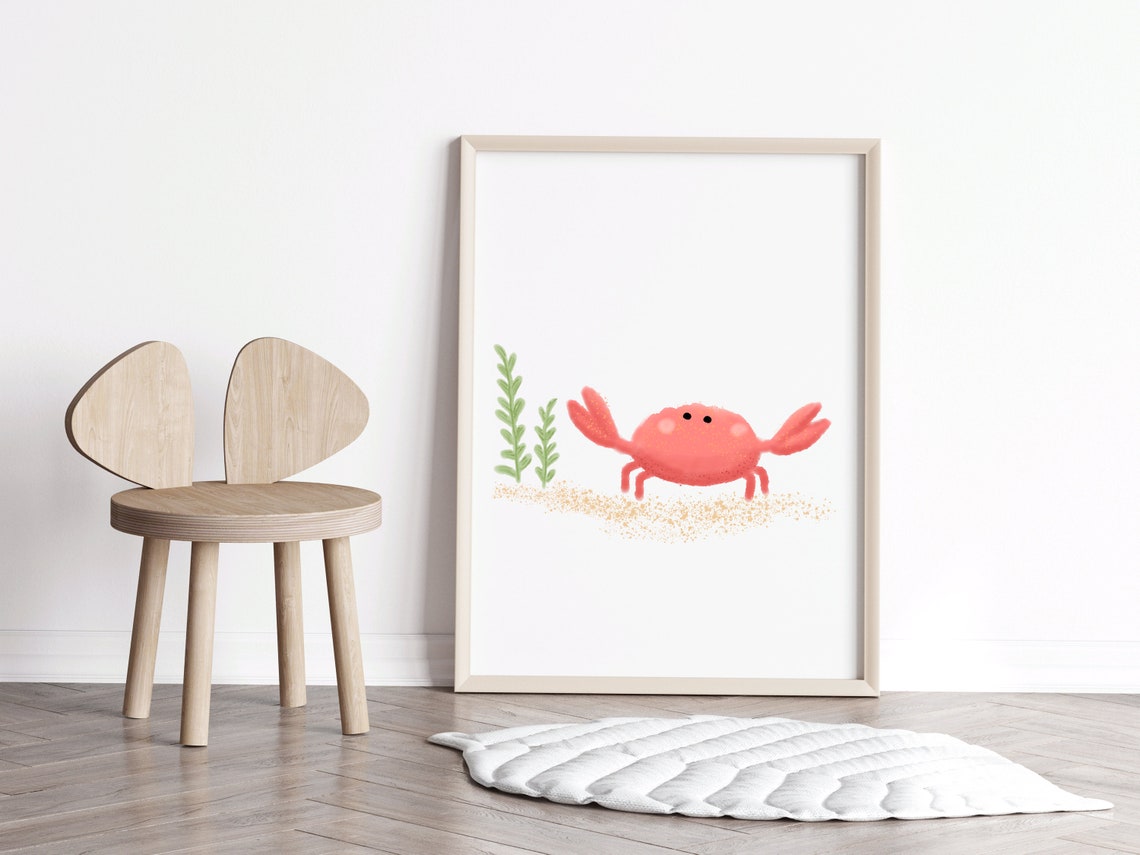 Baby Ocean Theme Crab Nursery Art Print - Image 2