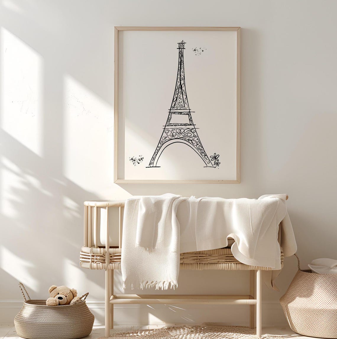 French Cafe Wall Art Paris Nursery Print Theme Decor Inspired Eiffel Tower - Image 3