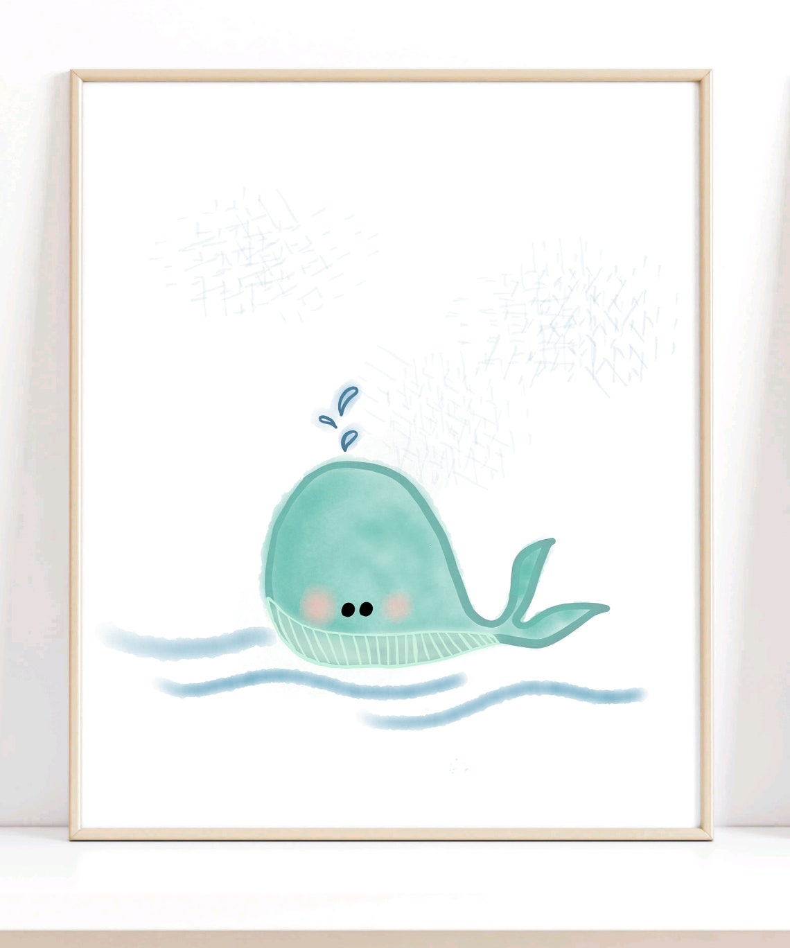 Baby Whale Print, Ocean Nursery Sea Theme