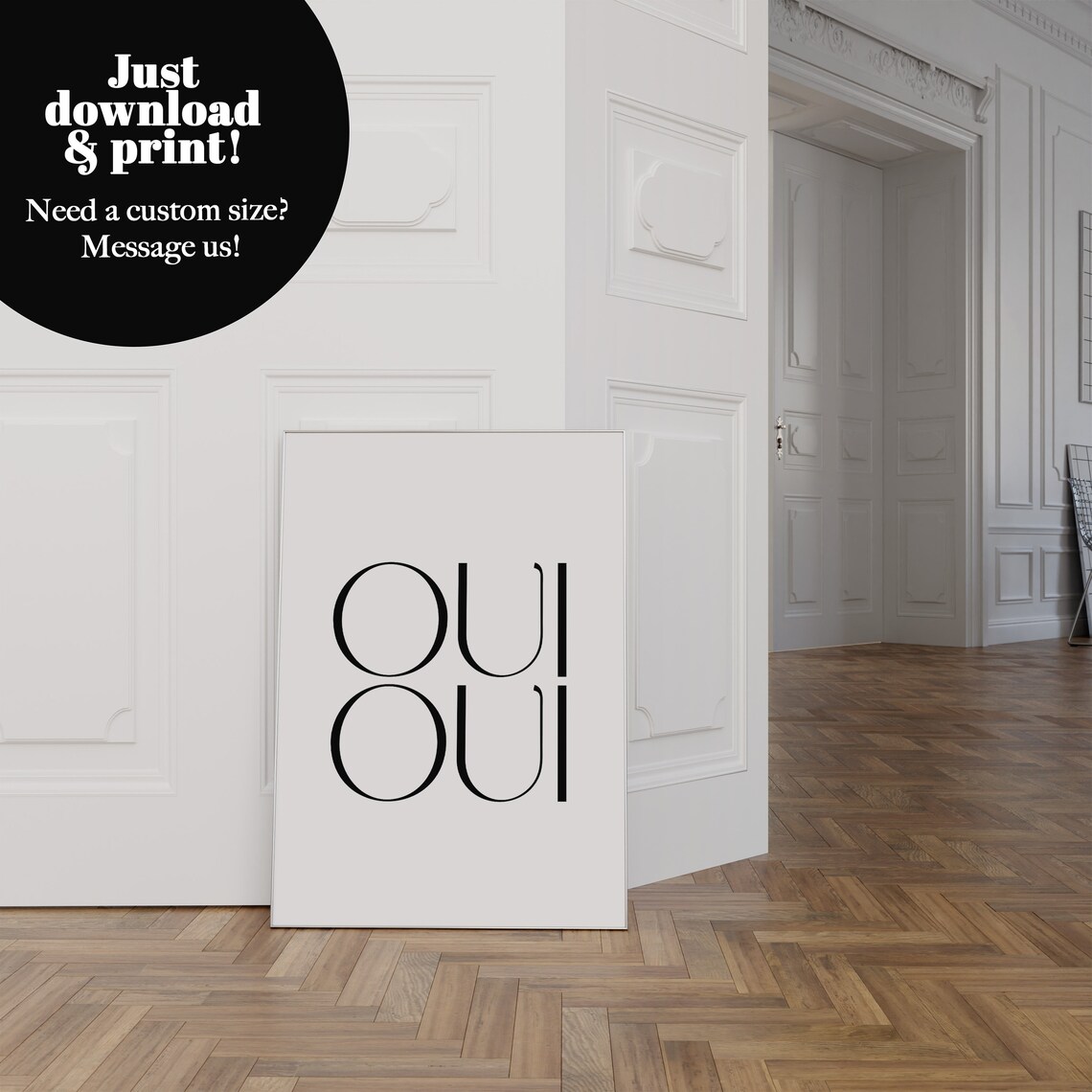 Oui Oui French Bathroom Humor Minimalist Art Print - Image 2