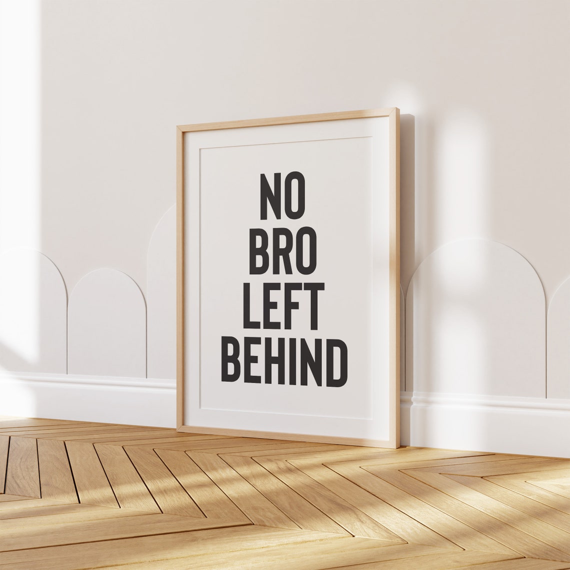 No Bro Left Behind Bold Black Typography Brothers Room Poster - Image 2
