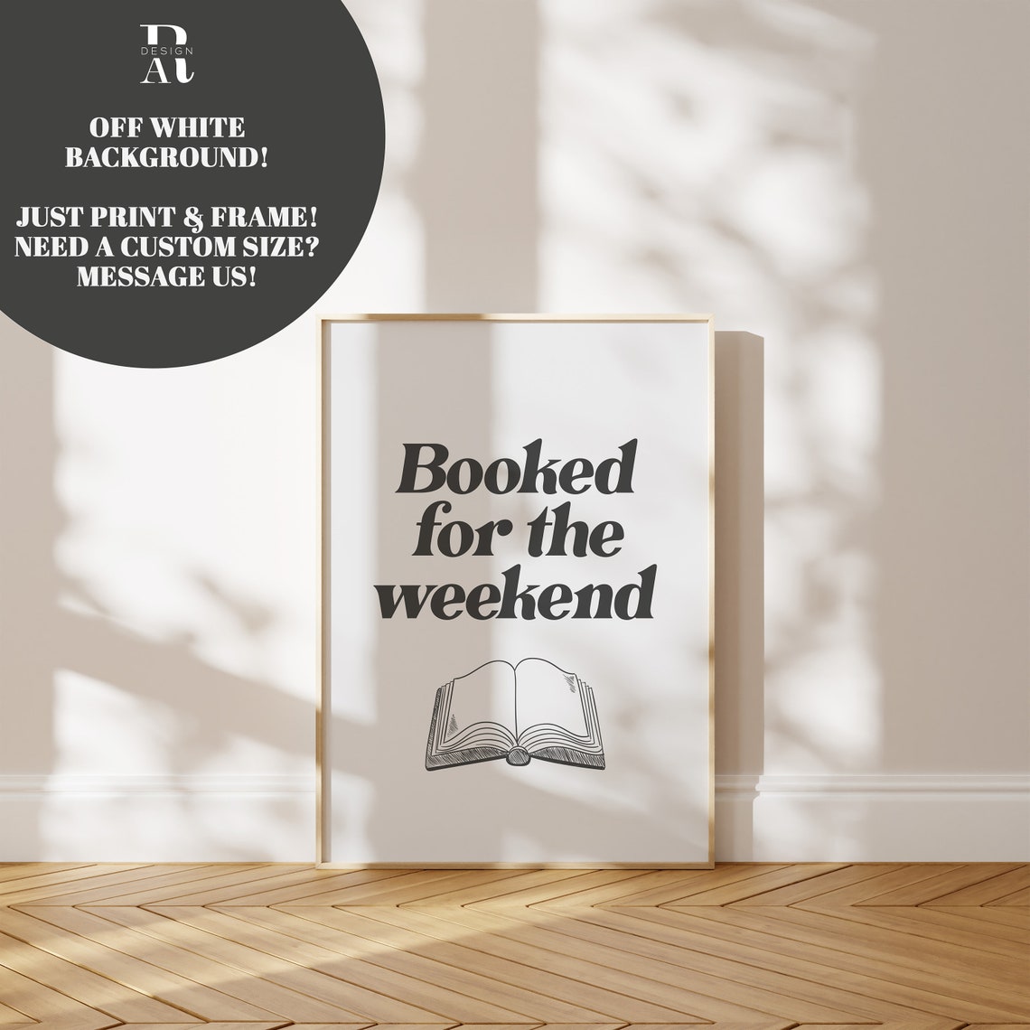 Booked For The Weekend Retro Reading Book Lover Quote Wall Poster - Image 2