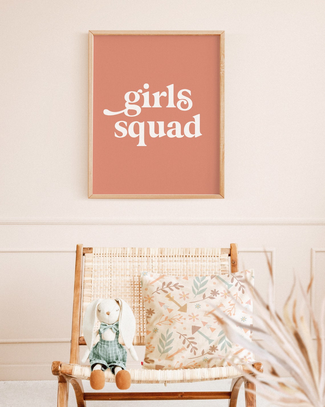 Girls Squad Print Girl Boho Wall Art Boho Playroom Print Girls Bedroom Prints Girls Quotes Wall Art Pink Girls Room Decor Boho Poster - Image 2