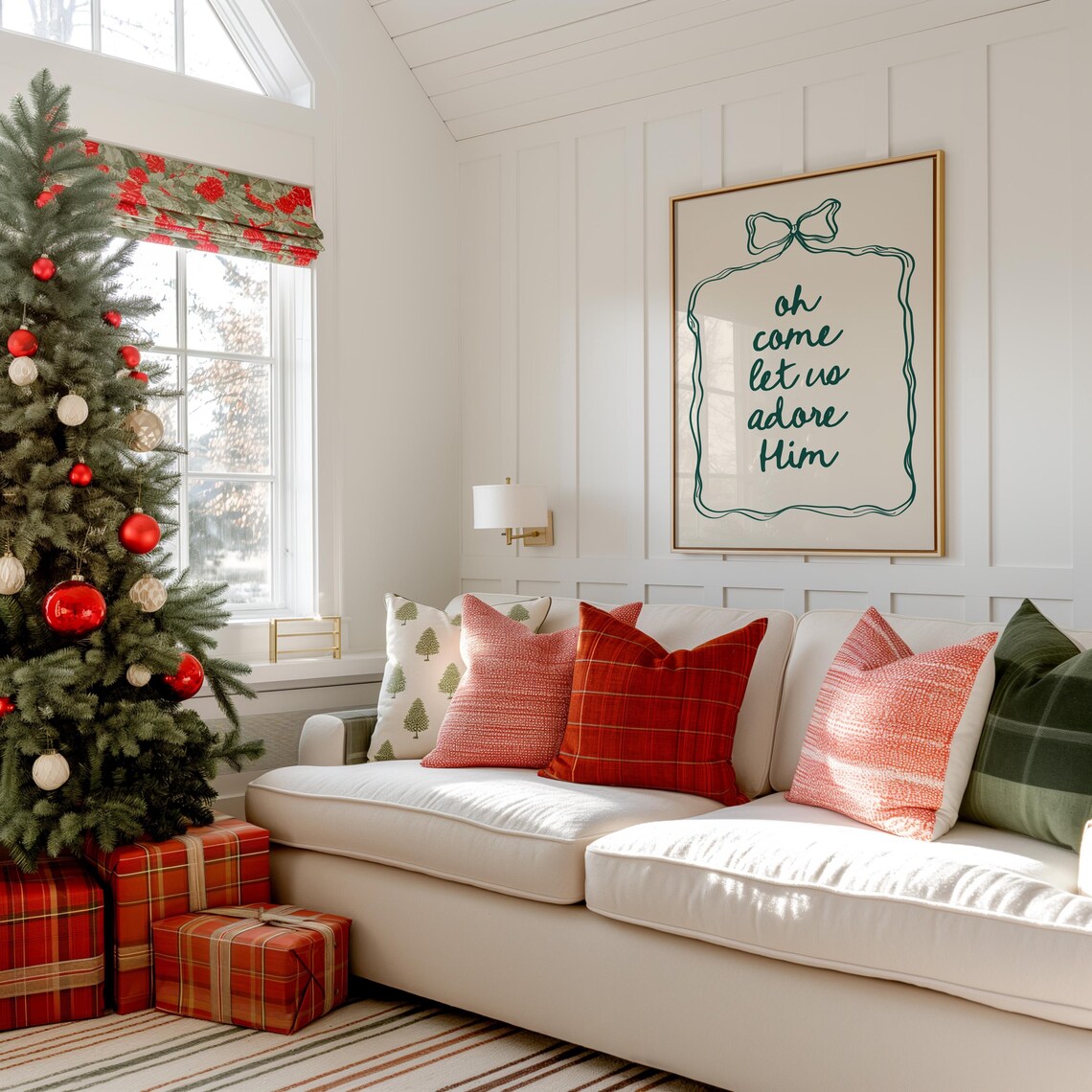 O Come Let Us Adore Him, Vintage Christmas Poster - Image 2