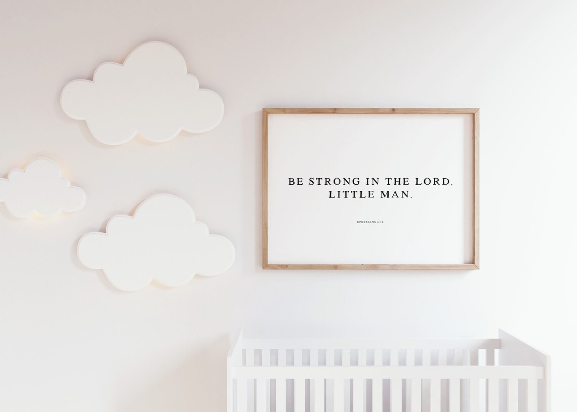 Ephesians 6:10 Boys Nursery Boho Scripture Art - Image 2
