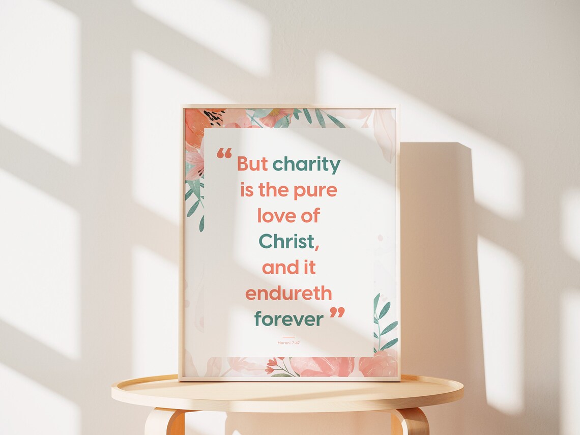 LDS Relief Society - Charity Never Faileth Quote - Image 2