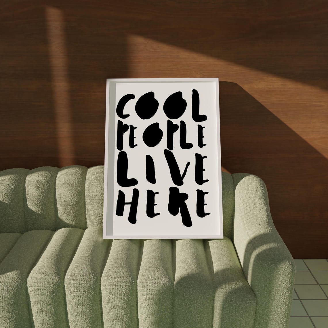 Cool People Live Here Bold Black Lettering White Typographic Poster