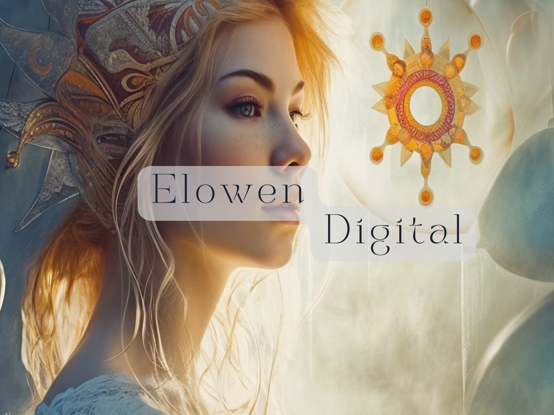 Ethereal Art Nouveau Woman Crown Dreamy Fantasy Portrait Poster - Image 2