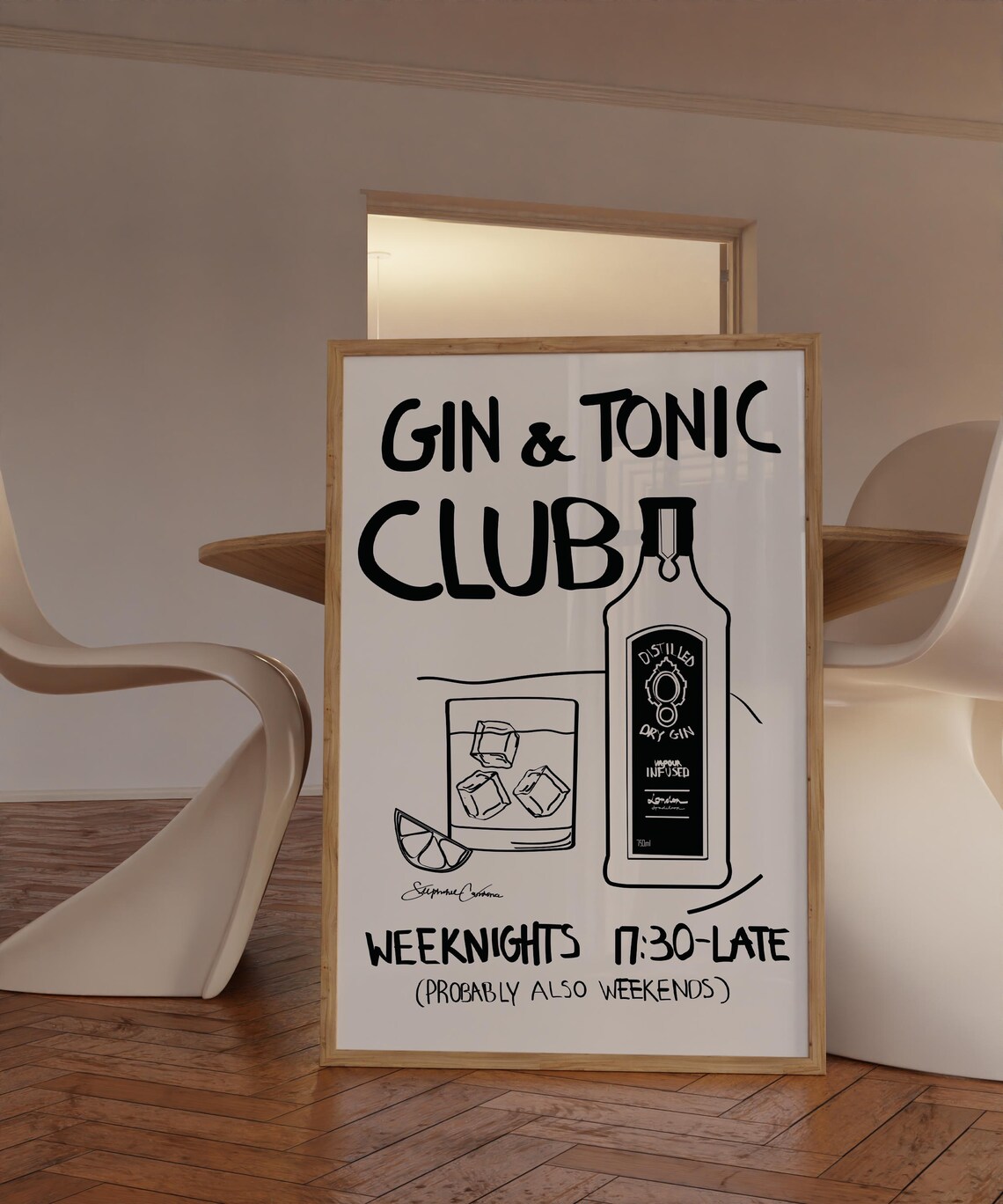 Gin And Tonic Club Vintage Drink Art Print