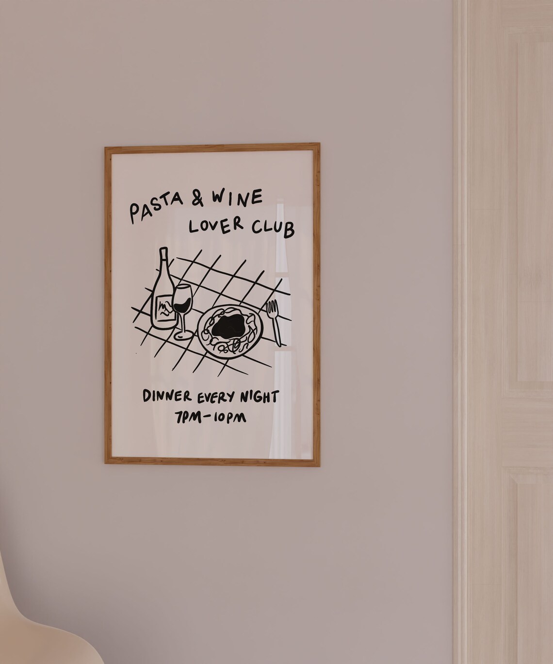 Pasta And Wine Club, Trendy Food And Drink Poster - Image 2