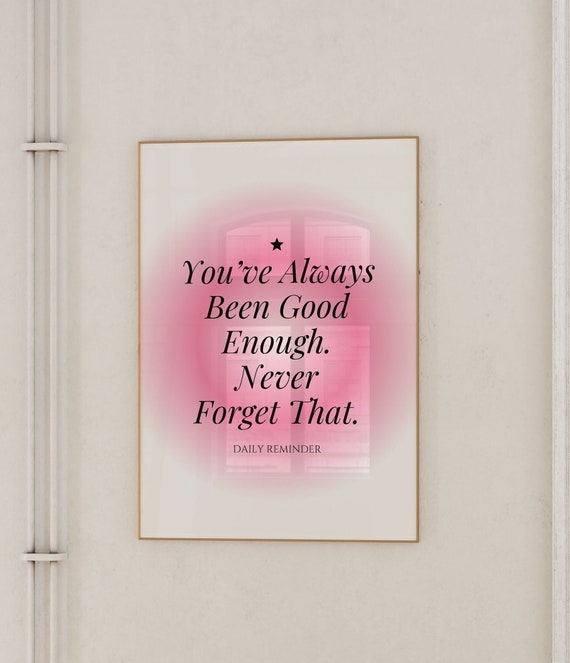 Daily Affirmations Cute Trendy Wall Art Prints Pink Poster Aesthetic Girly Decor Apartment Aura Prints Manifestation Wall Art Cute Wall Art
